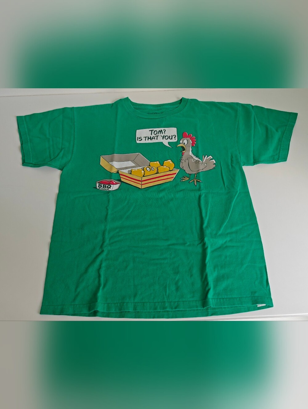 Hybrid & company Green Kids Tee with Chicken & Fries Graphic
